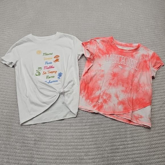 Abercrombie & Fitch Other - Abercrombie Kids Shirts Girls 7/8 Short Sleeve Knot Front & Tye Dye
